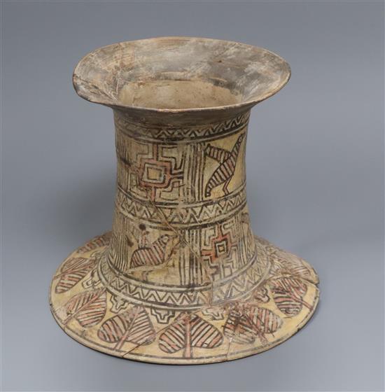 A Pre-Columbian pottery stand, height 20cm